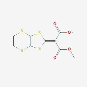 molecular formula C9H7O4S4- B428578 2-(5,6-Dihydro[1,3]dithiolo[4,5-b][1,4]dithiin-2-ylidene)-3-methoxy-3-oxopropanoic acid 