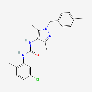 molecular formula C21H23ClN4O B4285789 N-(5-chloro-2-methylphenyl)-N'-[3,5-dimethyl-1-(4-methylbenzyl)-1H-pyrazol-4-yl]urea 
