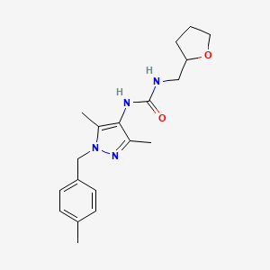 molecular formula C19H26N4O2 B4285800 N-[3,5-dimethyl-1-(4-methylbenzyl)-1H-pyrazol-4-yl]-N'-(tetrahydro-2-furanylmethyl)urea 