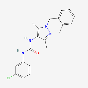 molecular formula C20H21ClN4O B4285813 N-(3-chlorophenyl)-N'-[3,5-dimethyl-1-(2-methylbenzyl)-1H-pyrazol-4-yl]urea 