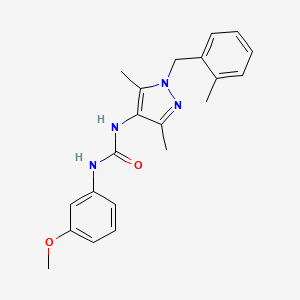 molecular formula C21H24N4O2 B4285825 N-[3,5-dimethyl-1-(2-methylbenzyl)-1H-pyrazol-4-yl]-N'-(3-methoxyphenyl)urea 