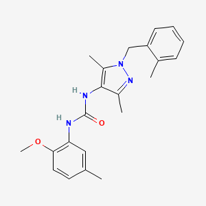 molecular formula C22H26N4O2 B4285848 N-[3,5-dimethyl-1-(2-methylbenzyl)-1H-pyrazol-4-yl]-N'-(2-methoxy-5-methylphenyl)urea 