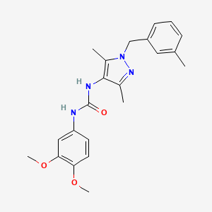 molecular formula C22H26N4O3 B4285854 N-(3,4-dimethoxyphenyl)-N'-[3,5-dimethyl-1-(3-methylbenzyl)-1H-pyrazol-4-yl]urea 