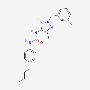 molecular formula C24H30N4O B4285861 N-(4-butylphenyl)-N'-[3,5-dimethyl-1-(3-methylbenzyl)-1H-pyrazol-4-yl]urea 