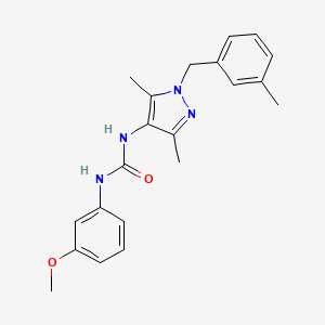 molecular formula C21H24N4O2 B4285865 N-[3,5-dimethyl-1-(3-methylbenzyl)-1H-pyrazol-4-yl]-N'-(3-methoxyphenyl)urea 