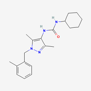 molecular formula C20H28N4O B4285885 N-cyclohexyl-N'-[3,5-dimethyl-1-(2-methylbenzyl)-1H-pyrazol-4-yl]urea 