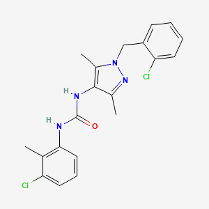 molecular formula C20H20Cl2N4O B4285892 N-[1-(2-chlorobenzyl)-3,5-dimethyl-1H-pyrazol-4-yl]-N'-(3-chloro-2-methylphenyl)urea 