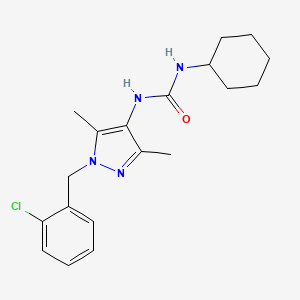 molecular formula C19H25ClN4O B4285901 N-[1-(2-chlorobenzyl)-3,5-dimethyl-1H-pyrazol-4-yl]-N'-cyclohexylurea 