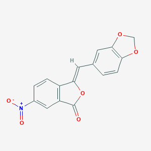 molecular formula C16H9NO6 B428591 3-(1,3-benzodioxol-5-ylmethylene)-6-nitro-2-benzofuran-1(3H)-one 