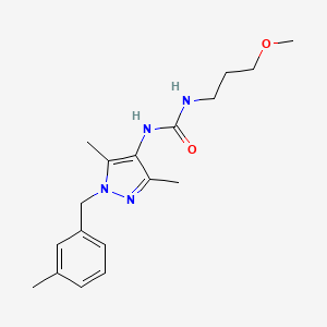 molecular formula C18H26N4O2 B4285941 N-[3,5-dimethyl-1-(3-methylbenzyl)-1H-pyrazol-4-yl]-N'-(3-methoxypropyl)urea 