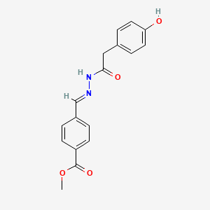 molecular formula C17H16N2O4 B4285946 methyl 4-{2-[(4-hydroxyphenyl)acetyl]carbonohydrazonoyl}benzoate 