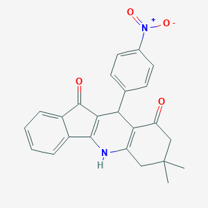 molecular formula C24H20N2O4 B428596 10-{4-nitrophenyl}-7,7-dimethyl-6,7,8,10-tetrahydro-5H-indeno[1,2-b]quinoline-9,11-dione CAS No. 3357-23-1