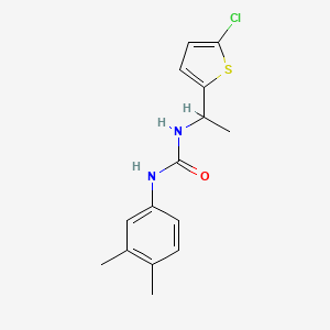 molecular formula C15H17ClN2OS B4286043 N-[1-(5-chloro-2-thienyl)ethyl]-N'-(3,4-dimethylphenyl)urea 