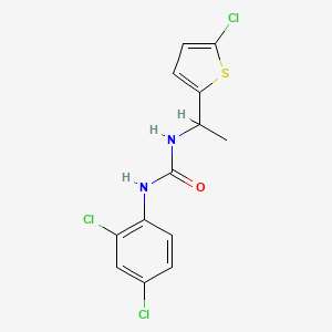molecular formula C13H11Cl3N2OS B4286051 N-[1-(5-chloro-2-thienyl)ethyl]-N'-(2,4-dichlorophenyl)urea 