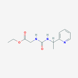 molecular formula C12H17N3O3 B4286058 ethyl N-({[1-(2-pyridinyl)ethyl]amino}carbonyl)glycinate 