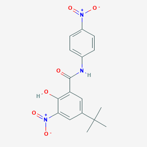 molecular formula C17H17N3O6 B428610 5-tert-butyl-2-hydroxy-3-nitro-N-{4-nitrophenyl}benzamide 