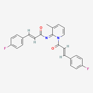 3-(4-fluorophenyl)-N-[1-[3-(4-fluorophenyl)acryloyl]-3-methyl-2(1H)-pyridinylidene]acrylamide