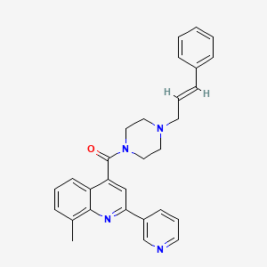 molecular formula C29H28N4O B4286113 8-methyl-4-{[4-(3-phenyl-2-propen-1-yl)-1-piperazinyl]carbonyl}-2-(3-pyridinyl)quinoline 