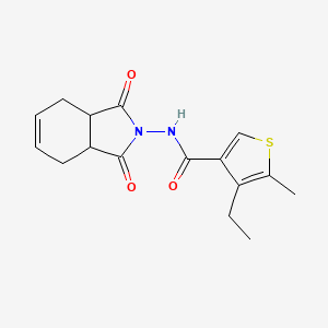 molecular formula C16H18N2O3S B4286115 N-(1,3-dioxo-1,3,3a,4,7,7a-hexahydro-2H-isoindol-2-yl)-4-ethyl-5-methyl-3-thiophenecarboxamide 