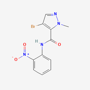 molecular formula C11H9BrN4O3 B4286136 4-bromo-1-methyl-N-(2-nitrophenyl)-1H-pyrazole-5-carboxamide 