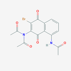 molecular formula C16H13BrN2O5 B428614 N-acetyl-N-[8-(acetylamino)-3-bromo-1,4-dioxo-1,4-dihydro-2-naphthalenyl]acetamide 