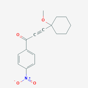 molecular formula C16H17NO4 B428615 1-{4-Nitrophenyl}-3-(1-methoxycyclohexyl)-2-propyn-1-one 