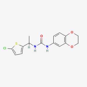 molecular formula C15H15ClN2O3S B4286152 N-[1-(5-chloro-2-thienyl)ethyl]-N'-(2,3-dihydro-1,4-benzodioxin-6-yl)urea 