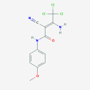 3-amino-4,4,4-trichloro-2-cyano-N-(4-methoxyphenyl)-2-butenamide