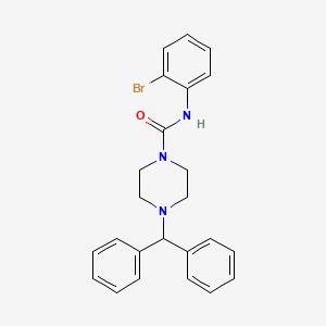 molecular formula C24H24BrN3O B4286293 N-(2-bromophenyl)-4-(diphenylmethyl)-1-piperazinecarboxamide 