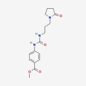 molecular formula C16H21N3O4 B4286312 methyl 4-[({[3-(2-oxo-1-pyrrolidinyl)propyl]amino}carbonyl)amino]benzoate 