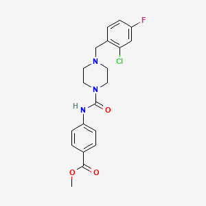 molecular formula C20H21ClFN3O3 B4286325 methyl 4-({[4-(2-chloro-4-fluorobenzyl)-1-piperazinyl]carbonyl}amino)benzoate 