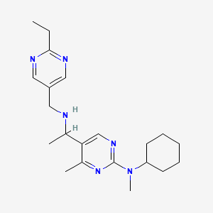 molecular formula C21H32N6 B4286369 N-cyclohexyl-5-(1-{[(2-ethyl-5-pyrimidinyl)methyl]amino}ethyl)-N,4-dimethyl-2-pyrimidinamine 