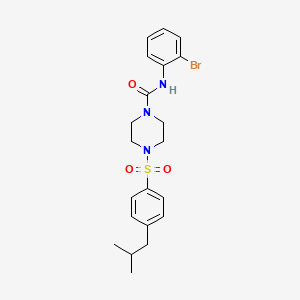 molecular formula C21H26BrN3O3S B4286385 N-(2-bromophenyl)-4-[(4-isobutylphenyl)sulfonyl]-1-piperazinecarboxamide 