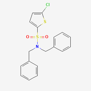 molecular formula C18H16ClNO2S2 B4286432 N,N-dibenzyl-5-chloro-2-thiophenesulfonamide 