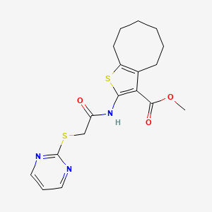 methyl 2-{[(2-pyrimidinylthio)acetyl]amino}-4,5,6,7,8,9-hexahydrocycloocta[b]thiophene-3-carboxylate