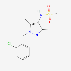 molecular formula C13H16ClN3O2S B4286445 N-[1-(2-chlorobenzyl)-3,5-dimethyl-1H-pyrazol-4-yl]methanesulfonamide 