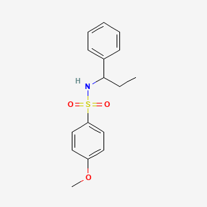 molecular formula C16H19NO3S B4286449 4-methoxy-N-(1-phenylpropyl)benzenesulfonamide 