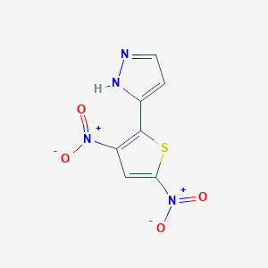 molecular formula C7H4N4O4S B428645 5-{3,5-bisnitro-2-thienyl}-1H-pyrazole 