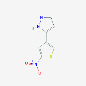 molecular formula C7H5N3O2S B428646 5-{5-nitro-3-thienyl}-1H-pyrazole 