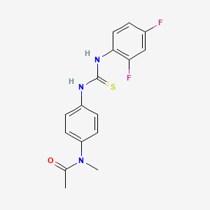 molecular formula C16H15F2N3OS B4286477 N-[4-({[(2,4-difluorophenyl)amino]carbonothioyl}amino)phenyl]-N-methylacetamide 