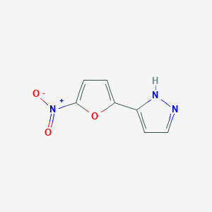 molecular formula C7H5N3O3 B428648 5-{5-nitro-2-furyl}-1H-pyrazole 