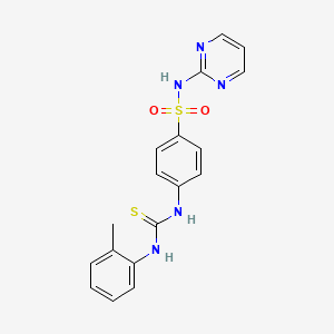 molecular formula C18H17N5O2S2 B4286481 4-({[(2-methylphenyl)amino]carbonothioyl}amino)-N-2-pyrimidinylbenzenesulfonamide 