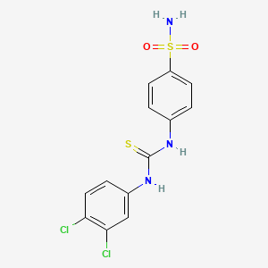 molecular formula C13H11Cl2N3O2S2 B4286483 4-({[(3,4-dichlorophenyl)amino]carbonothioyl}amino)benzenesulfonamide CAS No. 92023-65-9