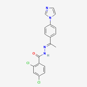 molecular formula C18H14Cl2N4O B4286495 2,4-dichloro-N'-{1-[4-(1H-imidazol-1-yl)phenyl]ethylidene}benzohydrazide 