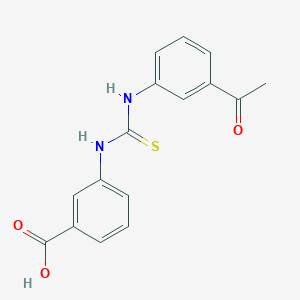 molecular formula C16H14N2O3S B4286501 3-({[(3-acetylphenyl)amino]carbonothioyl}amino)benzoic acid 