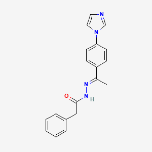 molecular formula C19H18N4O B4286510 N'-{1-[4-(1H-imidazol-1-yl)phenyl]ethylidene}-2-phenylacetohydrazide 