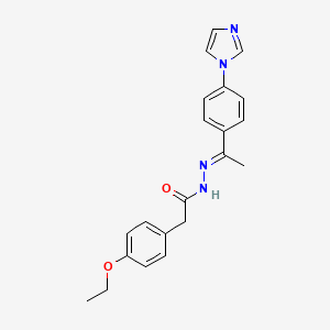 molecular formula C21H22N4O2 B4286536 2-(4-ethoxyphenyl)-N'-{1-[4-(1H-imidazol-1-yl)phenyl]ethylidene}acetohydrazide 