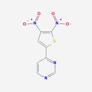 molecular formula C8H4N4O4S B428656 4-{4,5-Bisnitro-2-thienyl}pyrimidine 