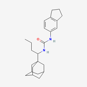 molecular formula C24H34N2O B4286578 N-[1-(1-adamantyl)butyl]-N'-(2,3-dihydro-1H-inden-5-yl)urea 