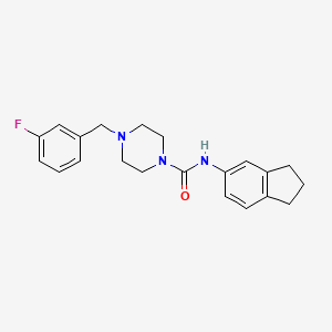 molecular formula C21H24FN3O B4286594 N-(2,3-dihydro-1H-inden-5-yl)-4-(3-fluorobenzyl)-1-piperazinecarboxamide 